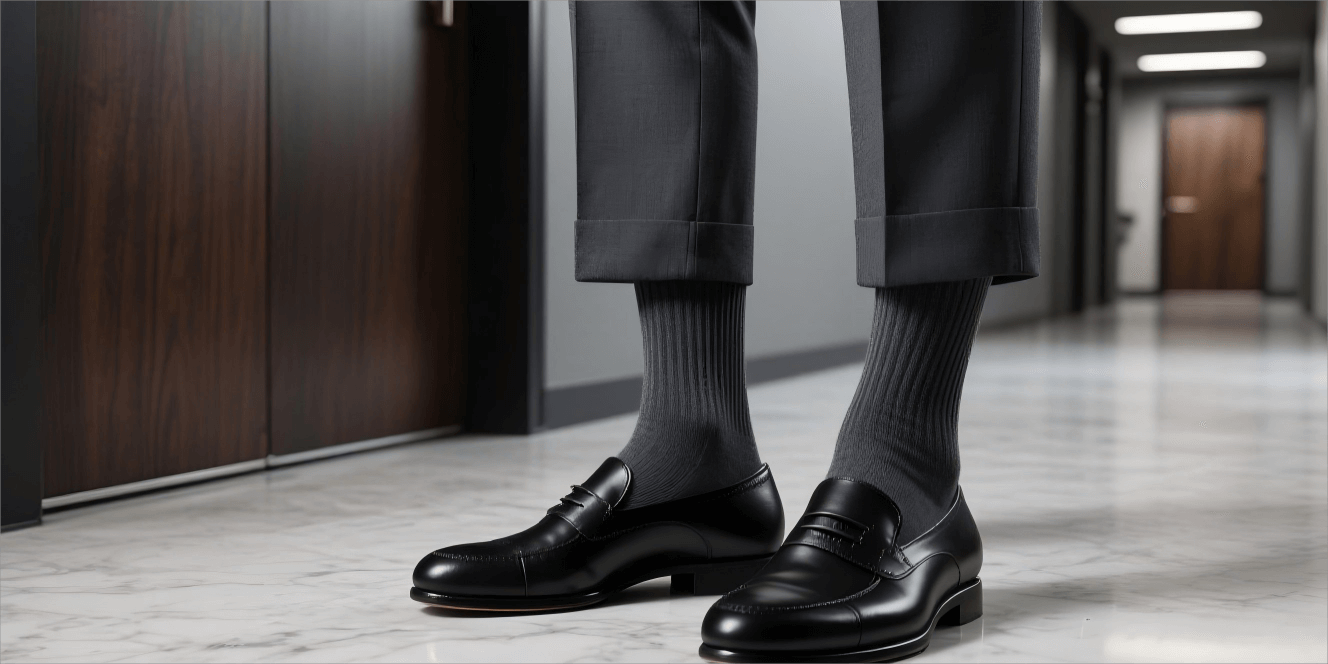 Men’s Dress Mid-Calf Socks in Grey