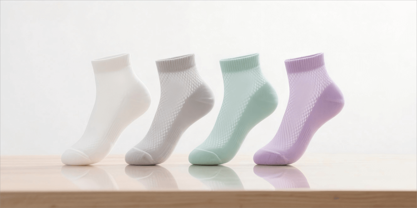 Summer Breathable Socks Mesh Yarn and Odor-Control Tech