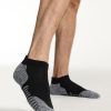 Soft athletic fabric detail on black men’s socks