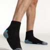 men wearing black blue cushioned socks during workout