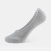 Smooth toe seam detail on grey no show socks