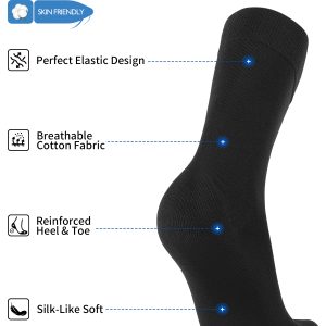 mens dress socks, business formal socks, mid calf cotton socks, suit socks for men, black office socks