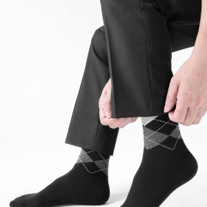 mens dress socks, business formal socks, mid calf cotton socks, suit socks for men, black office socks