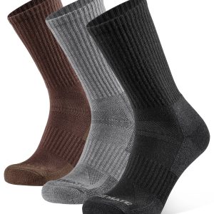 CT15 Men's Wool Thermal Mid-Calf Socks, thick padded arch support breathable hiking trekking crew socks for outdoor sports