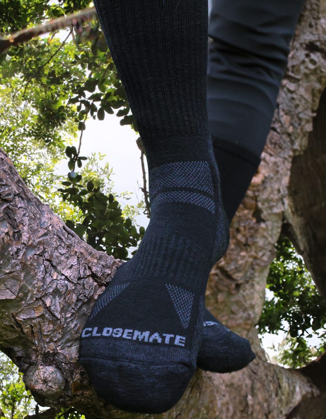 CT15 Men's Wool Thermal Mid-Calf Socks, thick padded arch support breathable hiking trekking crew socks for outdoor sports