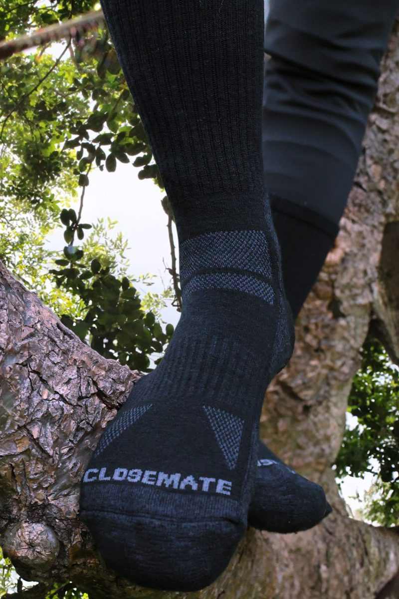 CT15 Men's Wool Thermal Mid-Calf Socks, thick padded arch support breathable hiking trekking crew socks for outdoor sports