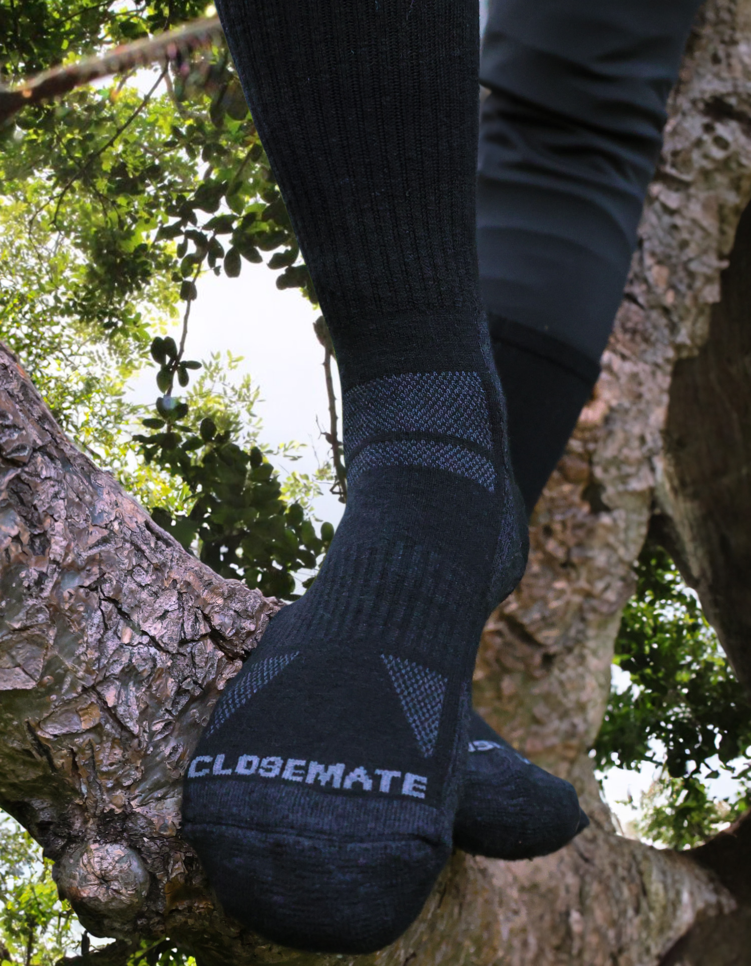 CT15 Men's Wool Thermal Mid-Calf Socks, thick padded arch support breathable hiking trekking crew socks for outdoor sports