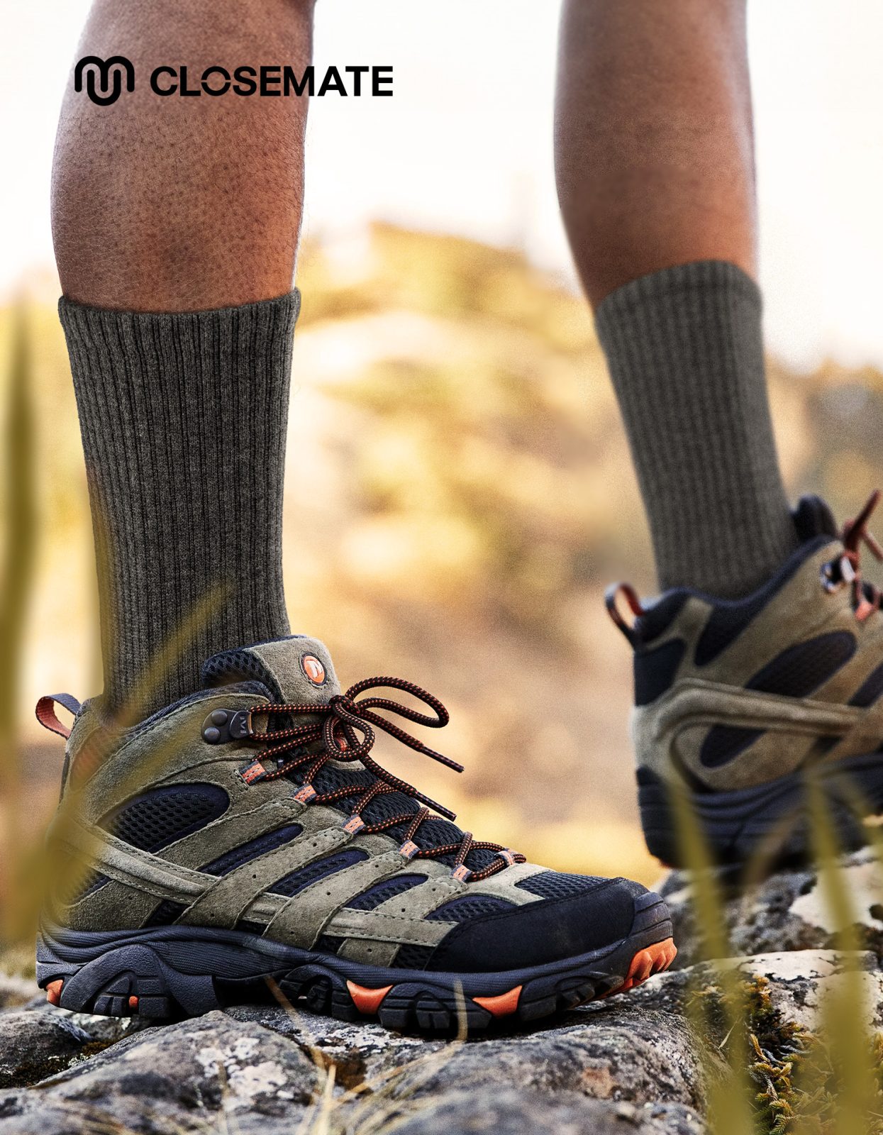 CT15 Men's Wool Thermal Mid-Calf Socks, thick padded arch support breathable hiking trekking crew socks for outdoor sports