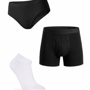 CloseMate Couples Essentials: Seamless Bra, Trunks & Socks Bundle